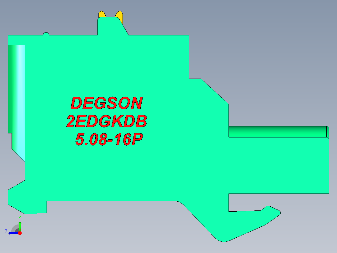 DEGSON 2EDG 系列 5.08mm 可插拔接线端子组-2EDGKDB-5.08-16P-14-00AH右视图