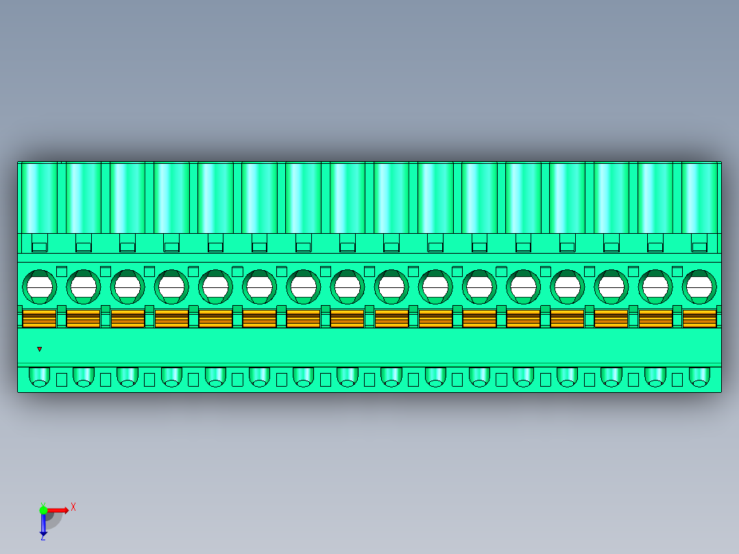 DEGSON 2EDG 系列 5.08mm 可插拔接线端子组-2EDGKDB-5.08-16P-14-00AH俯视图