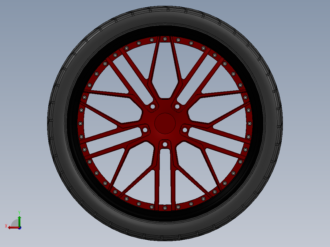 带轮胎的有轮汽车后视图