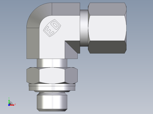 卡套式工业通用硬管接头EO_Adjustable_Locknut_elbow_WEE08ZSRCF前视缩略图