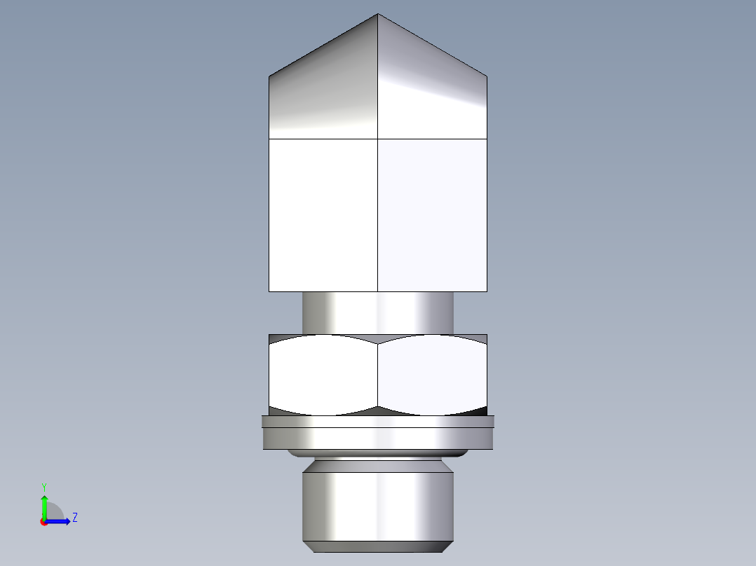 卡套式工业通用硬管接头EO_Adjustable_Locknut_elbow_WEE08ZSRCF左视图