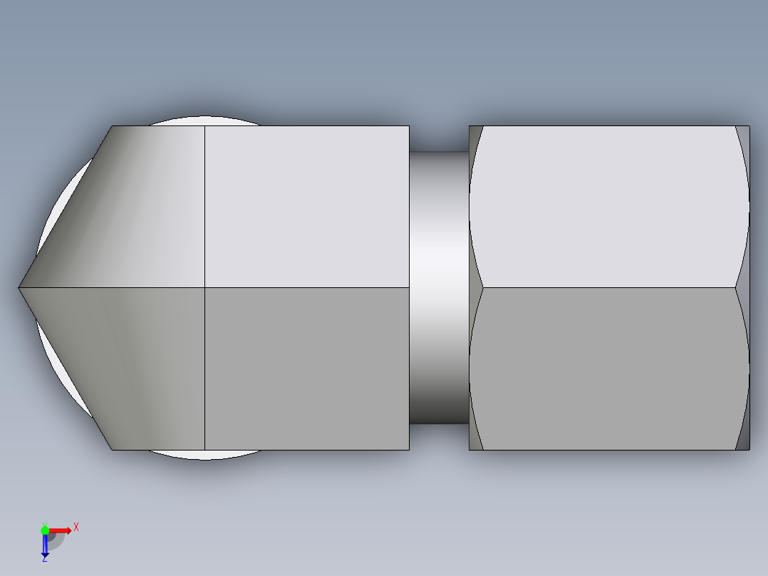 卡套式工业通用硬管接头EO_Adjustable_Locknut_elbow_WEE08ZSRCF俯视图
