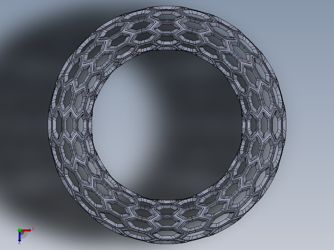 蜂窝环形戒指俯视图