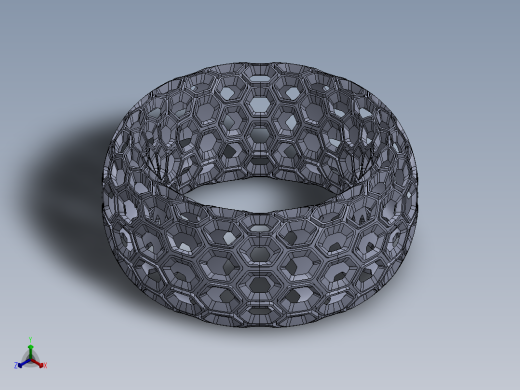 蜂窝环形戒指正等轴测缩略图