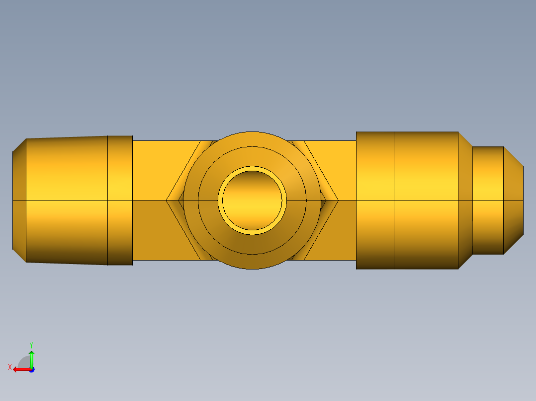 扩口式工业通用硬管接头Male Run Tee 151F-4-2后视图