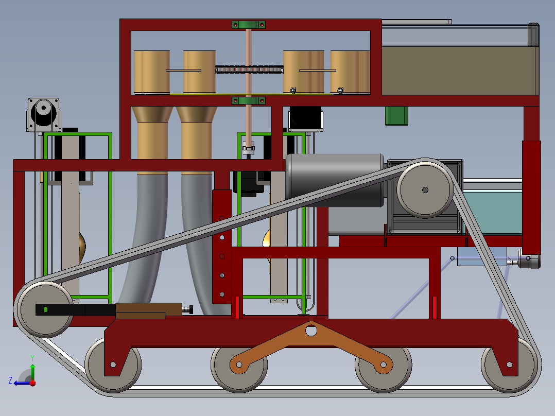 履带小车模型右视图