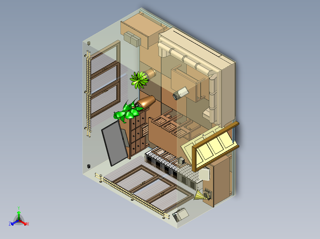 地面客厅正等轴测图