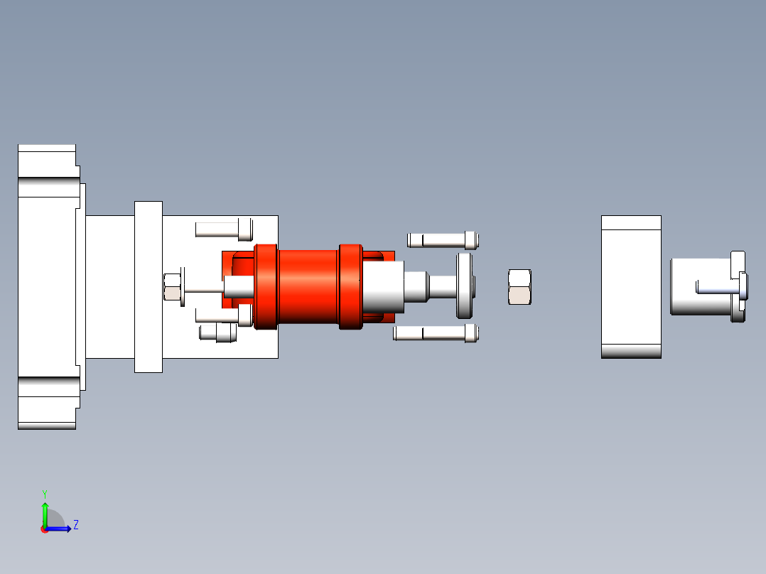 后钢板弹簧吊耳 机械加工工艺规程及钻φ30孔夹具设计【SW夹具三维】左视图