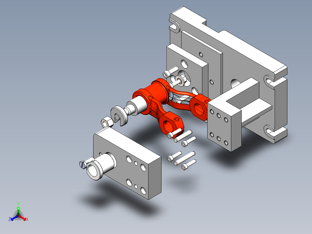后钢板弹簧吊耳 机械加工工艺规程及钻φ30孔夹具设计【SW夹具三维】正等轴测图