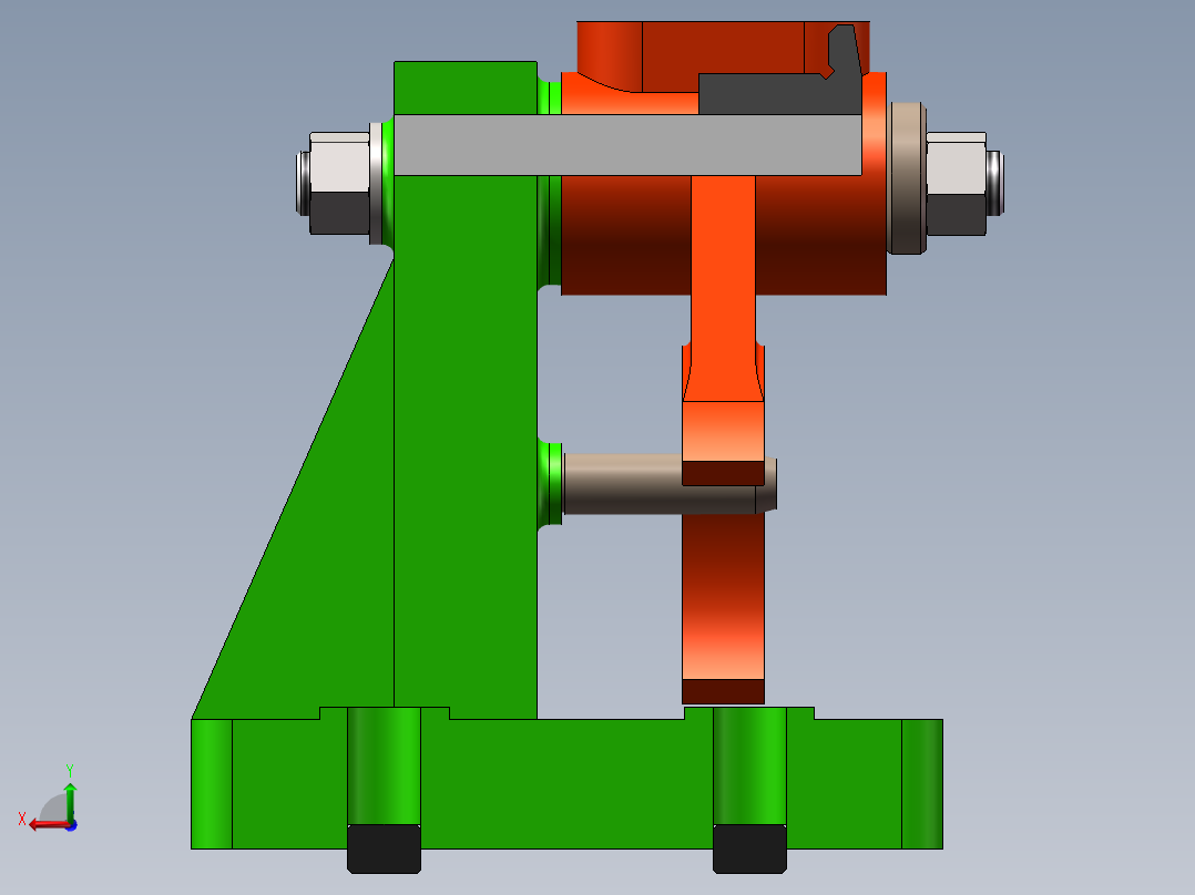 拖拉机变速箱拨叉加工工艺及铣槽夹具设计【含三维SolidWorks】【原创设计】后视图