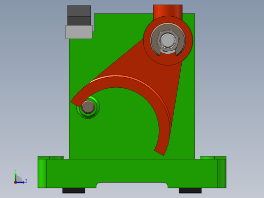 拖拉机变速箱拨叉加工工艺及铣槽夹具设计【含三维SolidWorks】【原创设计】左视缩略图