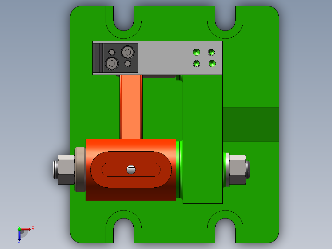 拖拉机变速箱拨叉加工工艺及铣槽夹具设计【含三维SolidWorks】【原创设计】俯视图