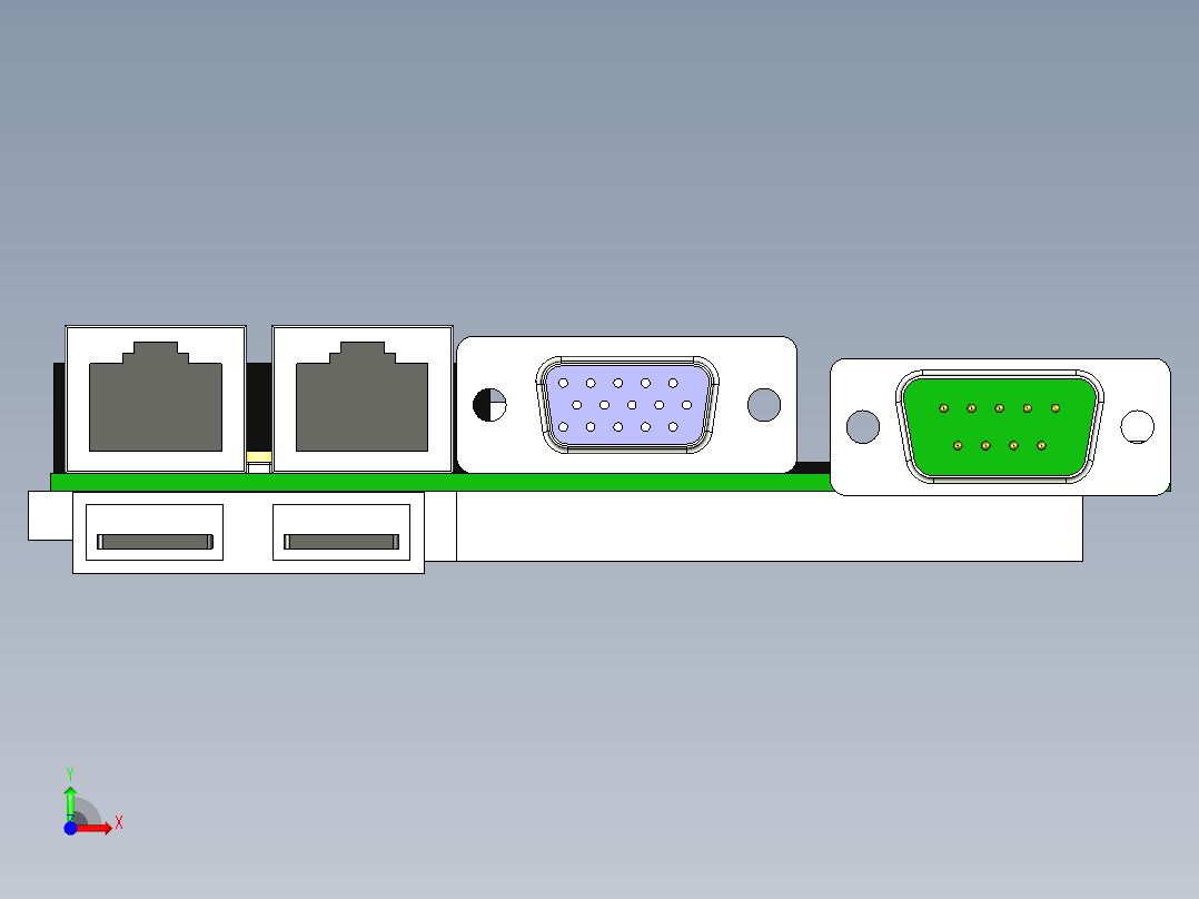 嵌入式IPC主板lexcom-2i385a-2i385cw SW STP前视图