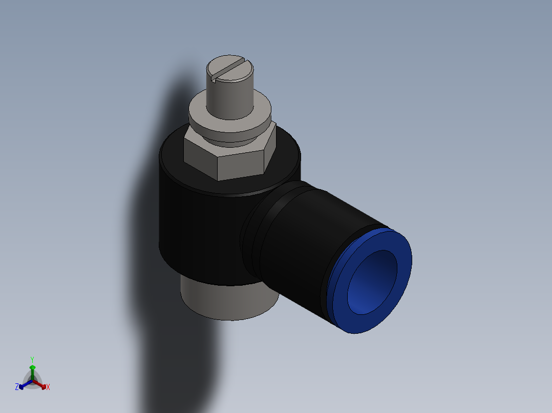 Ø12 x 3-8 - CONTROLE DE FLUXO 90° BANJO (C0K511238)正等轴测图