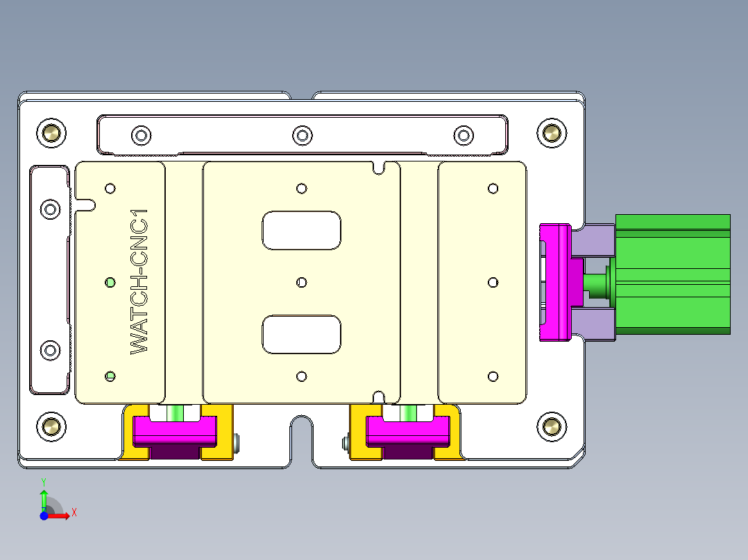 WATCH手表CNC工装夹具三维模型-CNC1-0425前视图