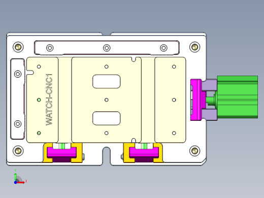 WATCH手表CNC工装夹具三维模型-CNC1-0425前视缩略图