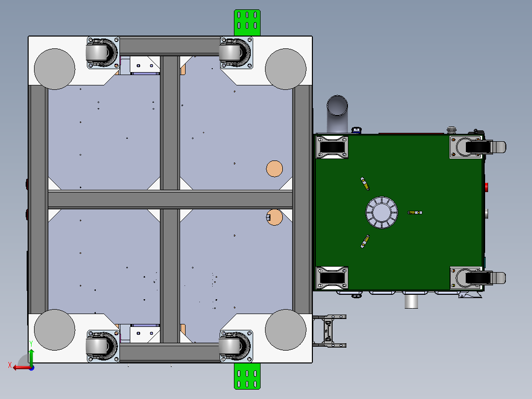 分板机（sw16可编辑+工程图+bom）后视图