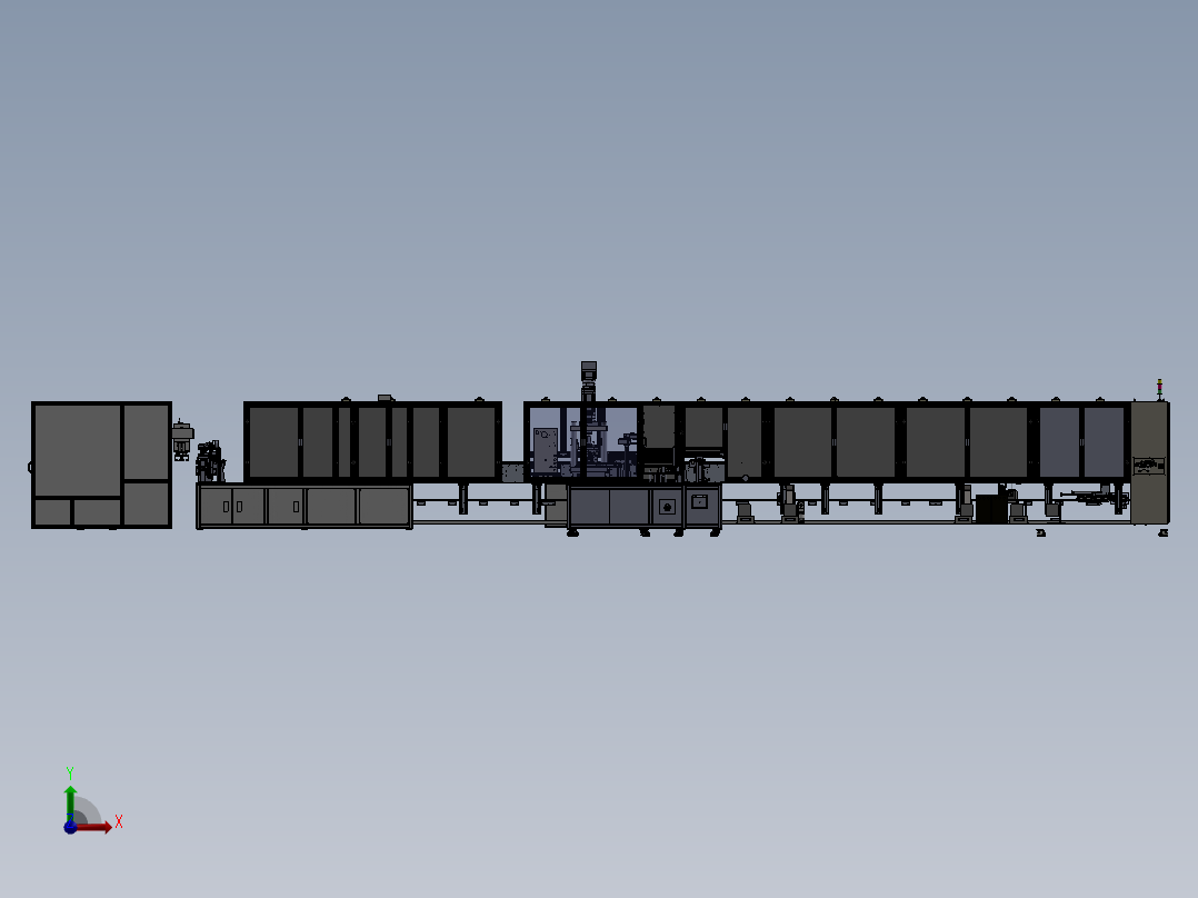 高压线束加工线体（sw24可编辑+工程图）前视图