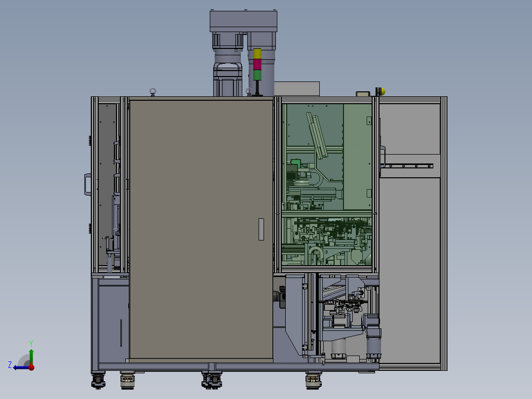 高压线束加工线体（sw24可编辑+工程图）右视图