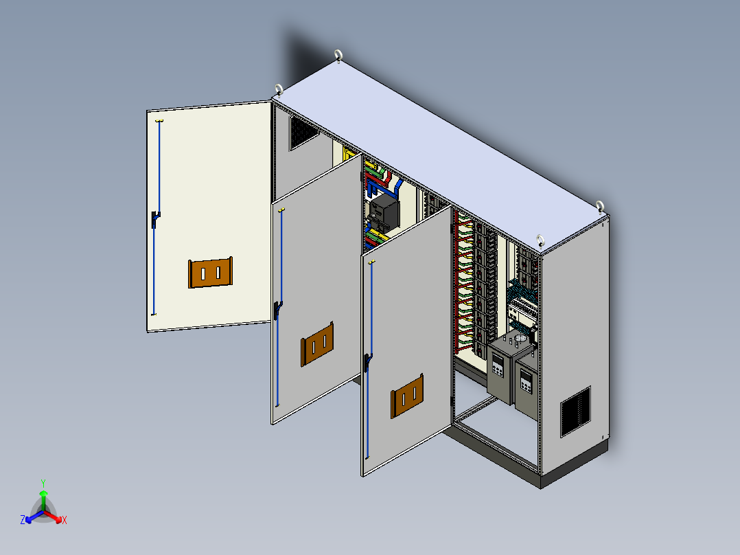 三柜组装双电源630A竖装软启动plc控制柜 55776