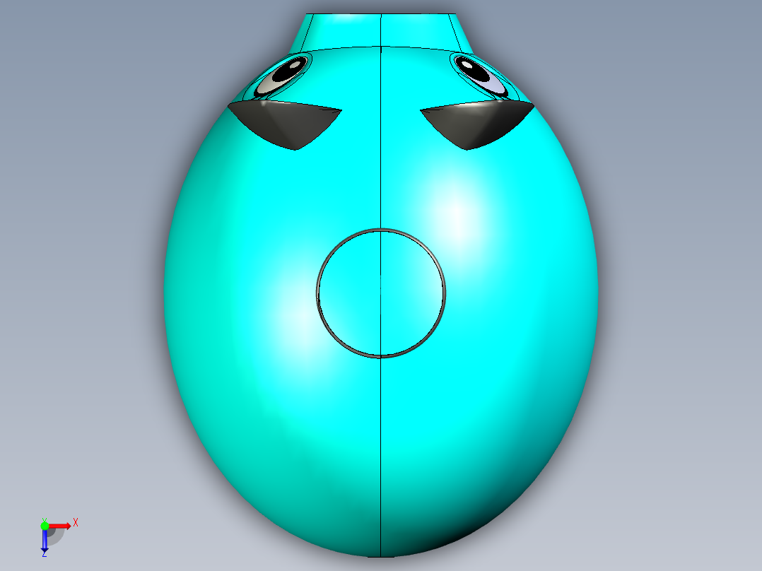 小猪水瓶模型俯视图