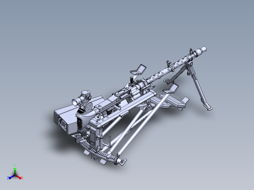 手枪左轮冲锋枪老式狙击步枪设计3D图纸mg34-with-lafette SW正等轴测缩略图
