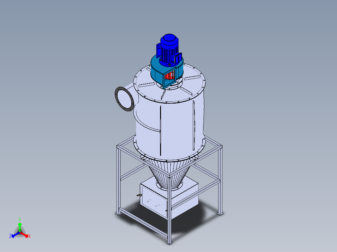 金属板旋风除尘器正等轴测图