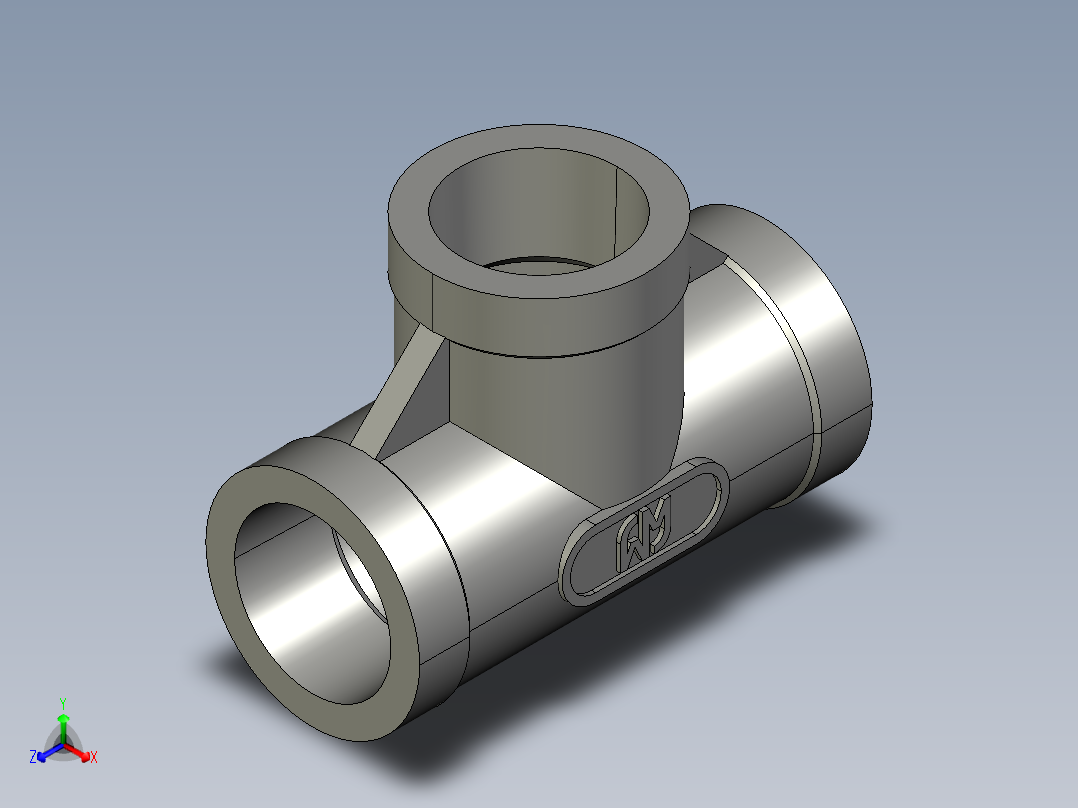 WT三通WT-1-2正等轴测图