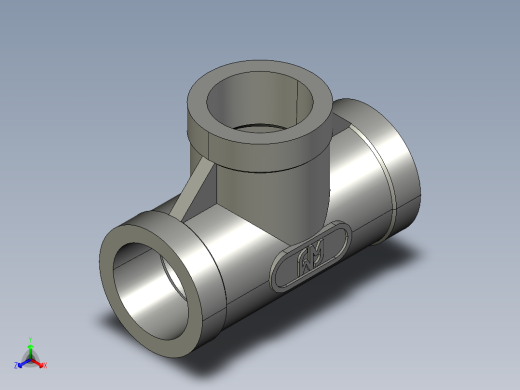 WT三通WT-1-2正等轴测缩略图