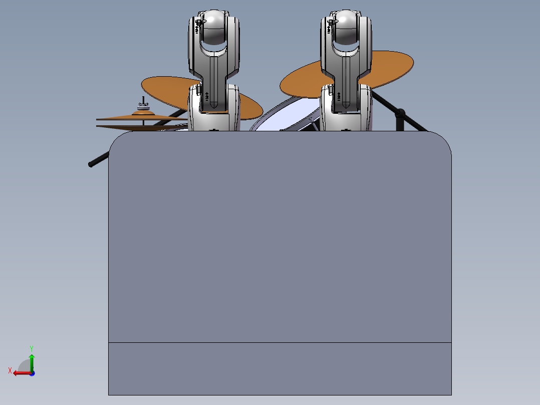 机器人打架子鼓后视图