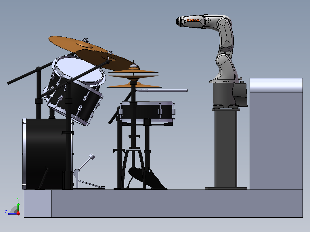 机器人打架子鼓右视图