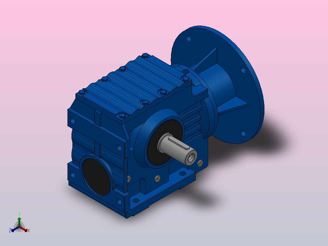 S67ZP蜗轮蜗杆减速机S67-15.32-M1-A-P100正等轴测图