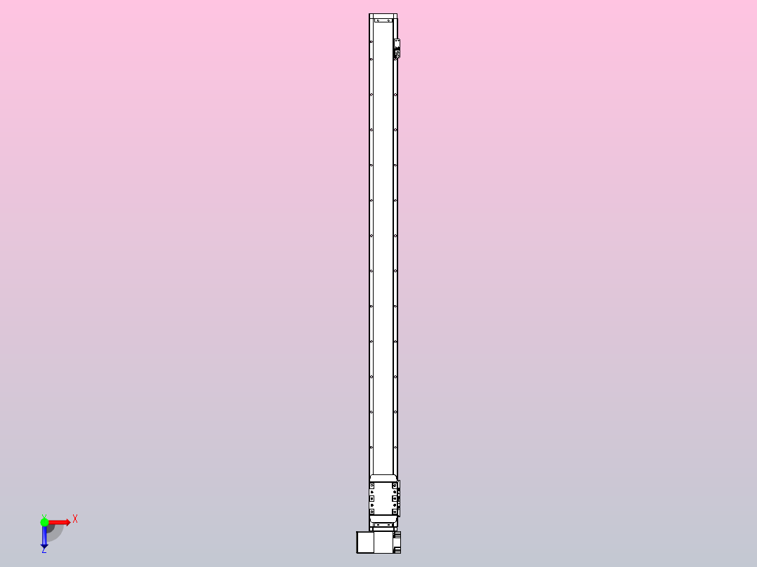 机器人皮带驱动直线轴TPA-GCB-80-P60-L1250-LP-M20-N3俯视图