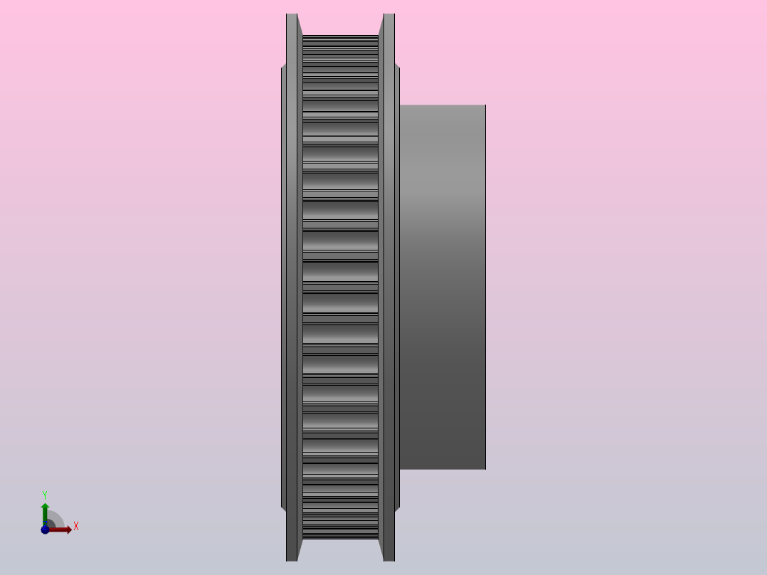 大凸缘型小凸缘型半圆弧形齿同步带轮H3M型_SH3MDC-50-6-dc20-A前视图