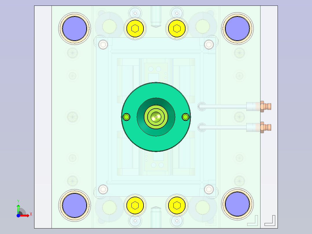 矩形盖进行注塑模具的设计前视图