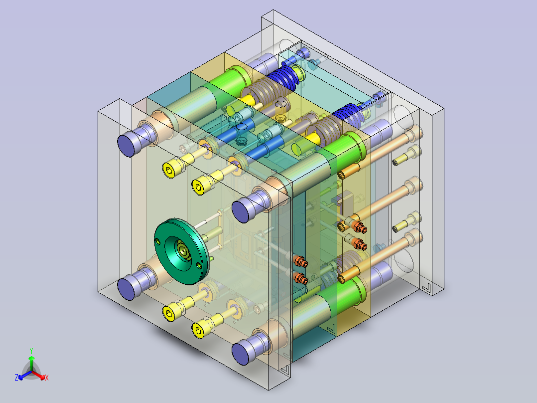 矩形盖进行注塑模具的设计正等轴测图
