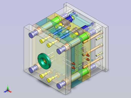 矩形盖进行注塑模具的设计正等轴测缩略图