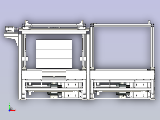 一款入料出料输送线3D模型前视缩略图