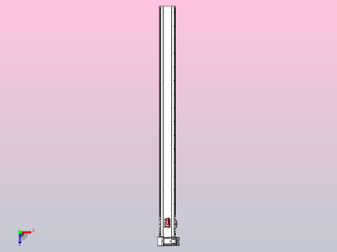 皮带直线轴半封闭可选导轨TPA-HNB-120D-110-L1450-LU-C-P40-N3俯视图