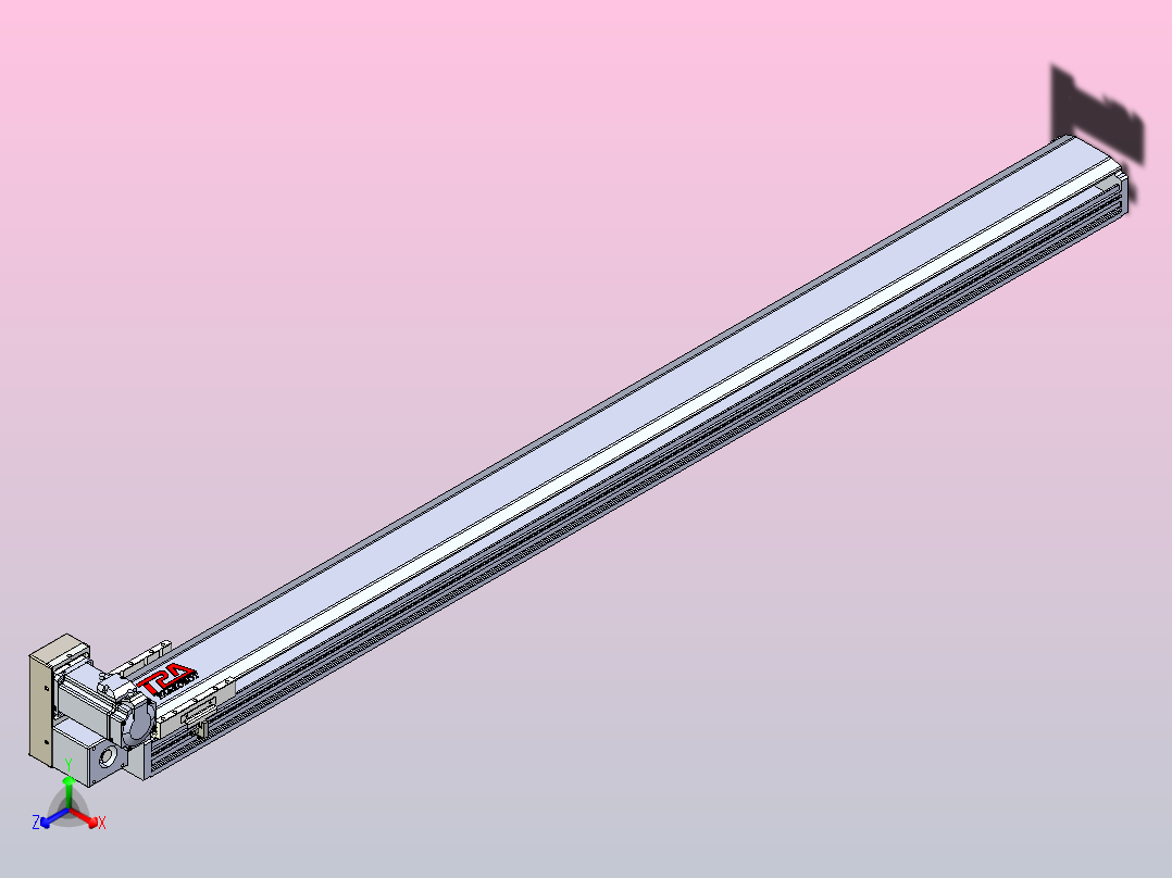 皮带直线轴半封闭可选导轨TPA-HNB-120D-110-L1450-LU-C-P40-N3正等轴测图