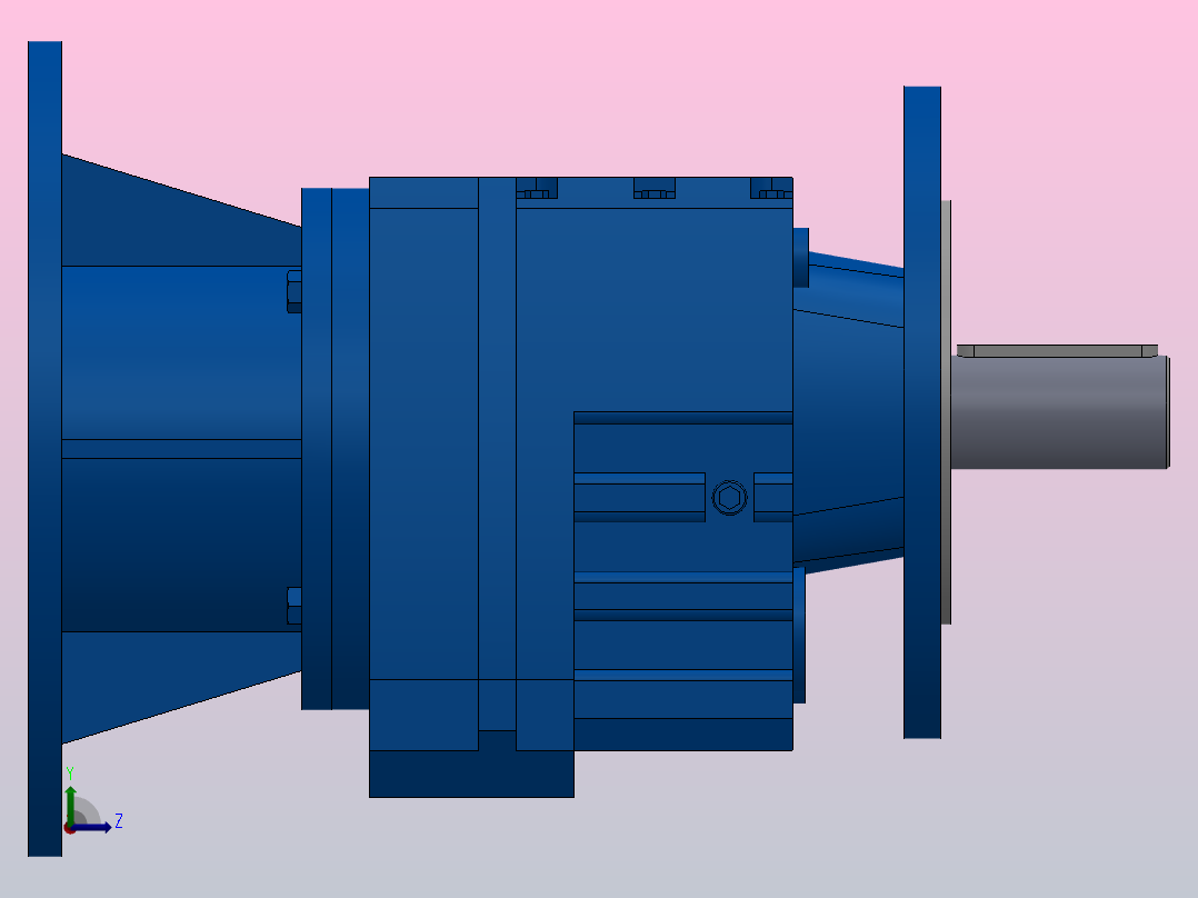 RF57ZP斜齿轮减速机RF57-4.39-M1-P100-Φ200左视图