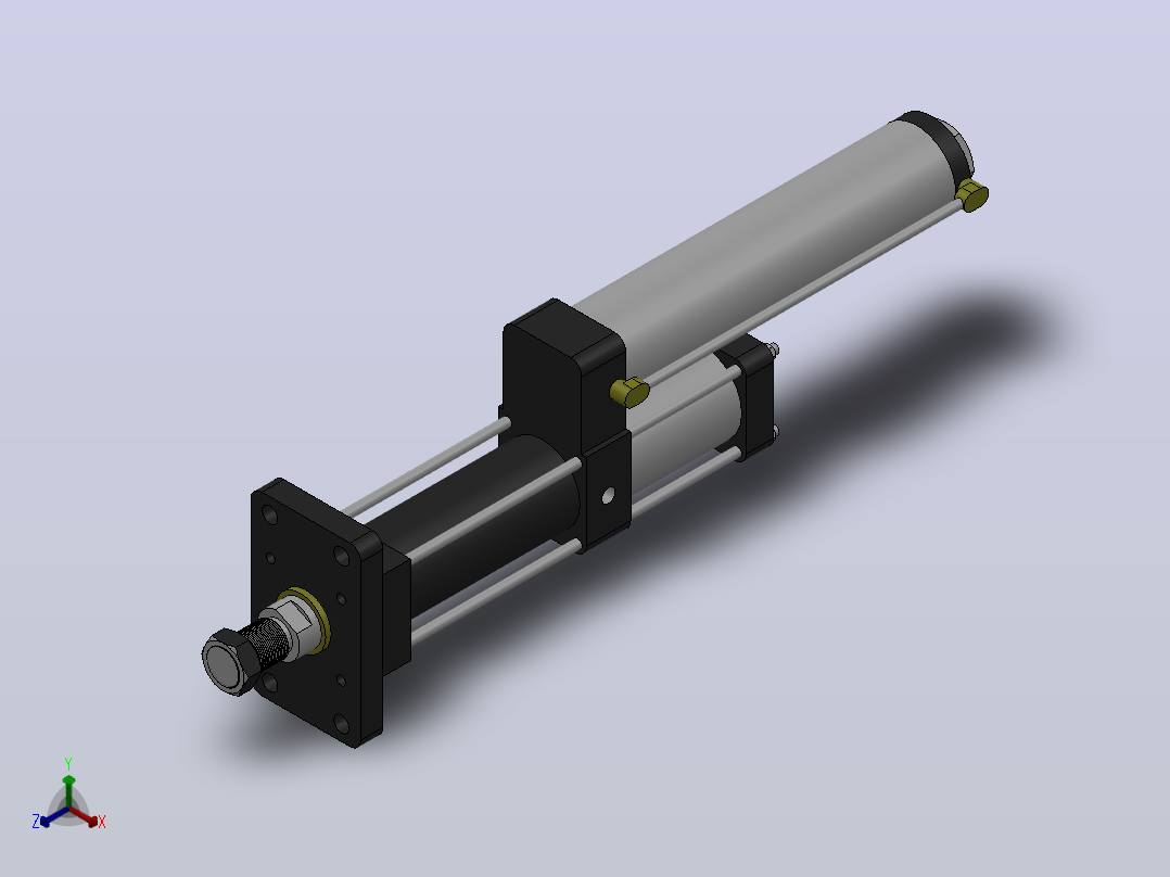 MPT-1T系列标准型[MPT-63-100-5-1T-M2-S1-0°]气压增压缸主视图