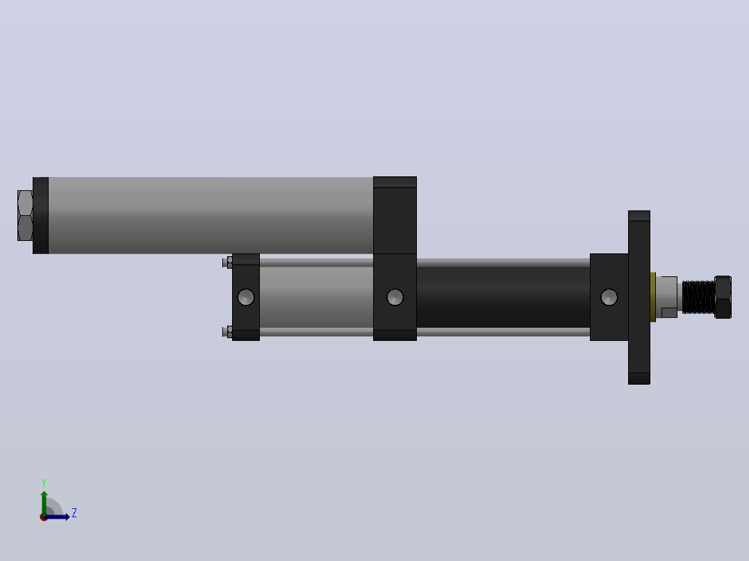 MPT-1T系列标准型[MPT-63-100-5-1T-M2-S1-0°]气压增压缸左视图