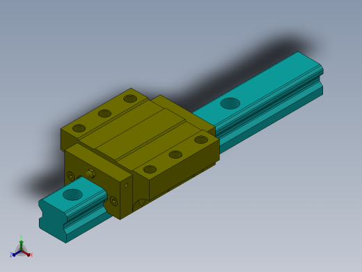 组装型滑块滑轨模型正等轴测缩略图