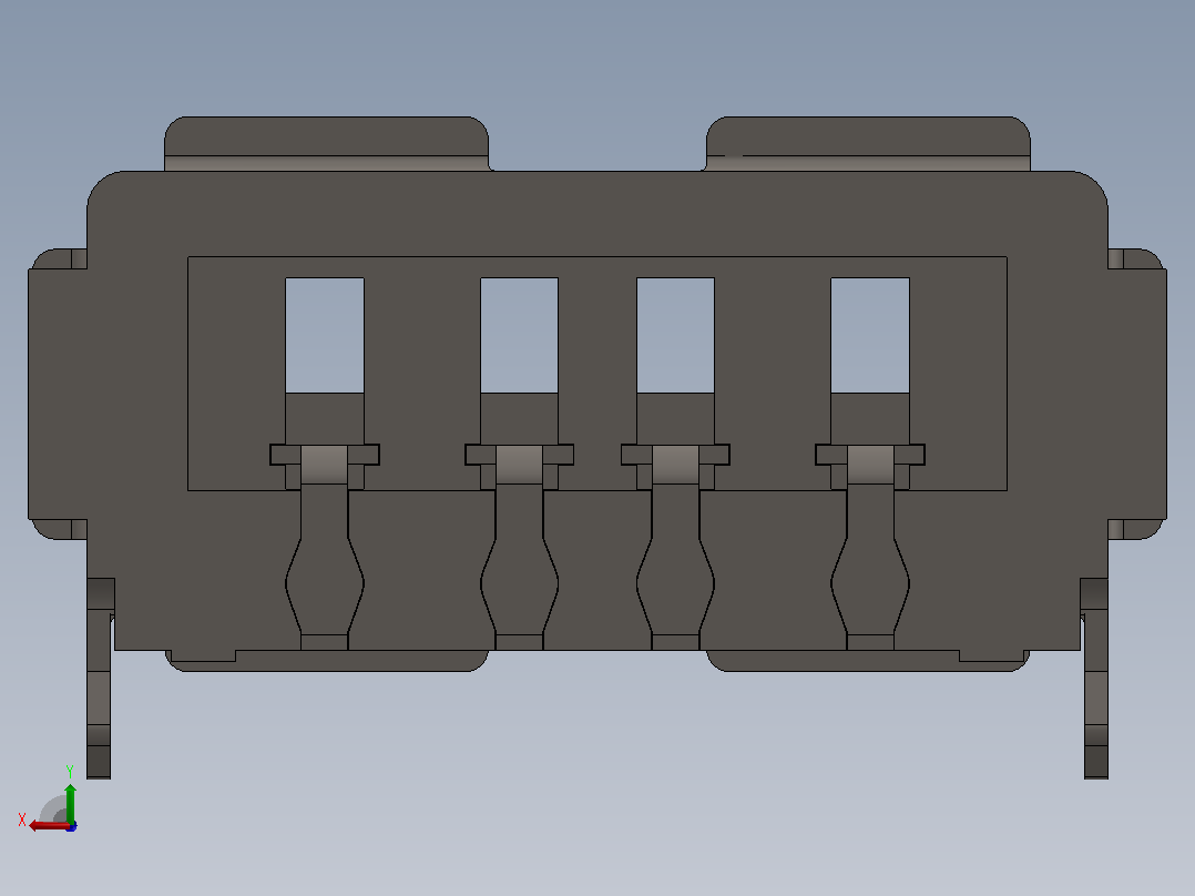 USB Type-A 连接器公头 SMD (1)后视图