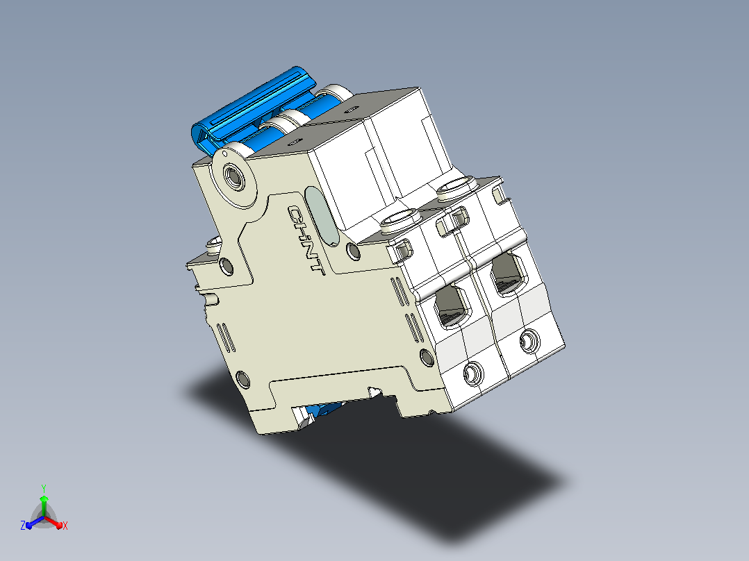 NBDP-63H 1P&amp;N小型断路器三维模型202404主视图