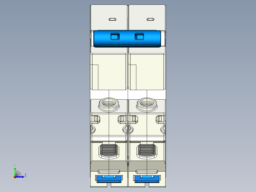 NBDP-63H 1P&amp;N小型断路器三维模型202404左视图