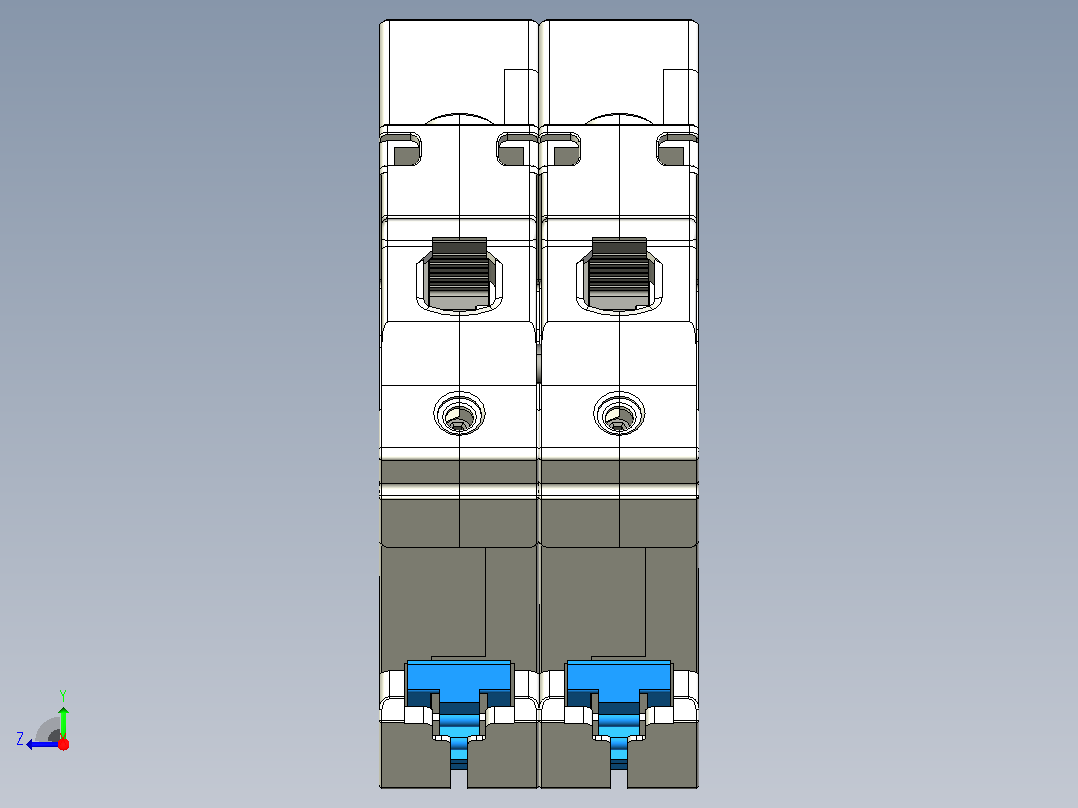 NBDP-63H 1P&amp;N小型断路器三维模型202404右视图