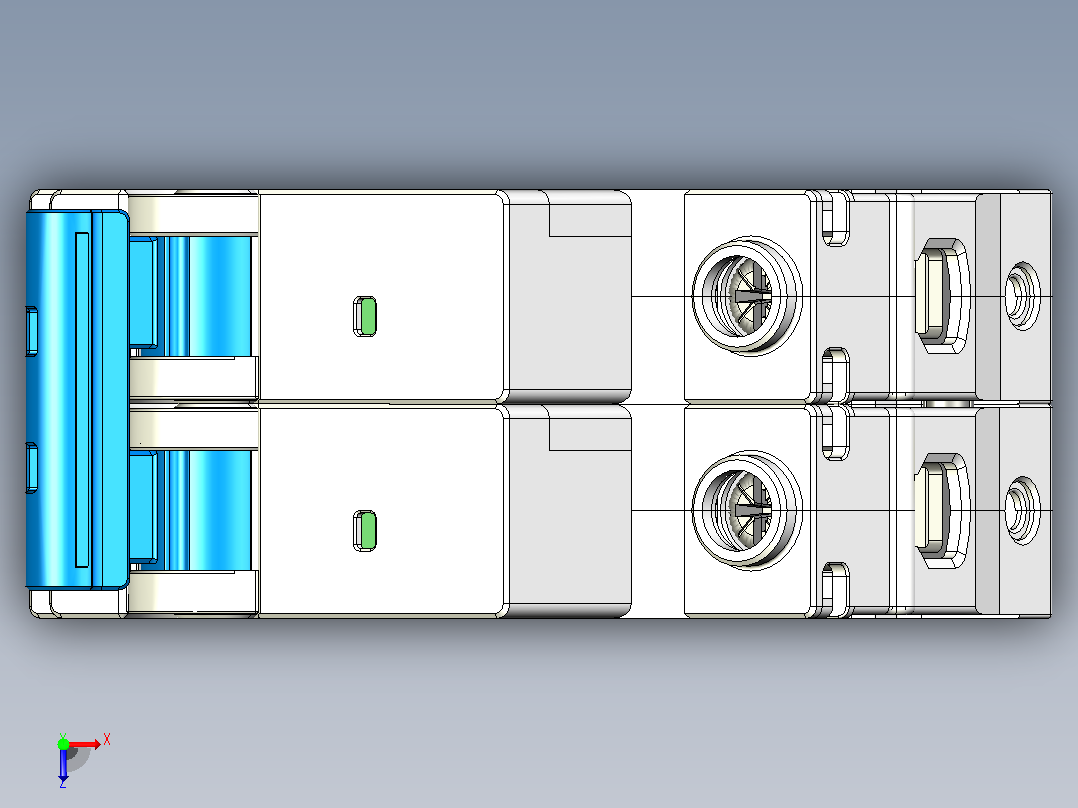 NBDP-63H 1P&amp;N小型断路器三维模型202404俯视图