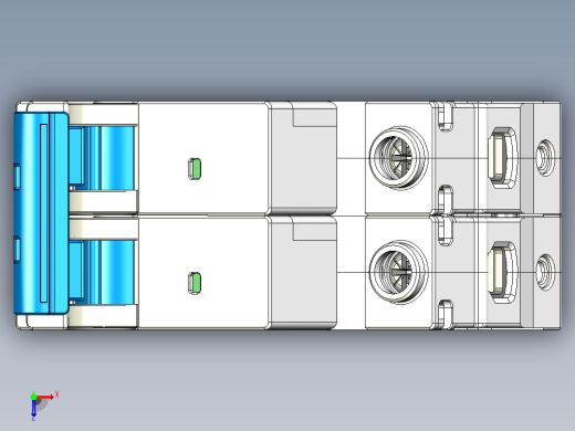 NBDP-63H 1P&amp;N小型断路器三维模型202404俯视缩略图